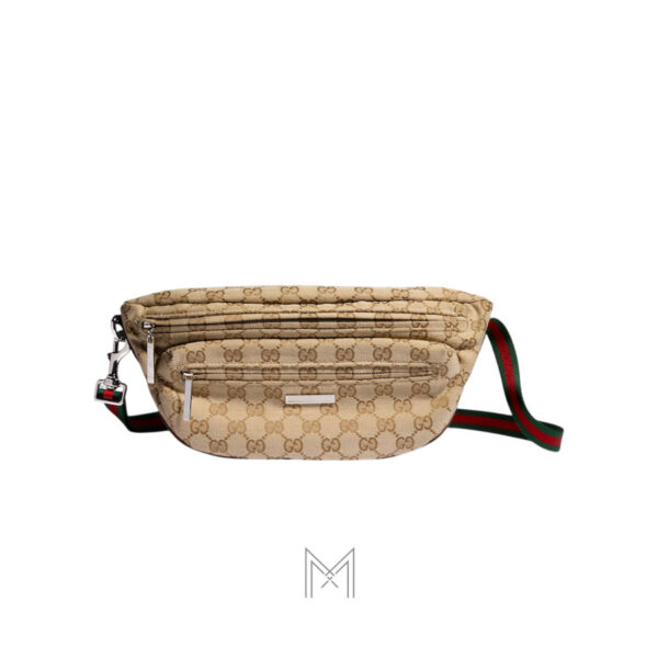 Túi đeo bụng Gucci màu be hoạ tiết GG authentic NTG008