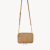 Túi xách đeo chéo YSL Loulou màu be đậm logo vàng authentic MHHY043 2026 Túi xách đeo chéo YSL Loulou màu be đậm logo vàng authentic MHHY043 2026
