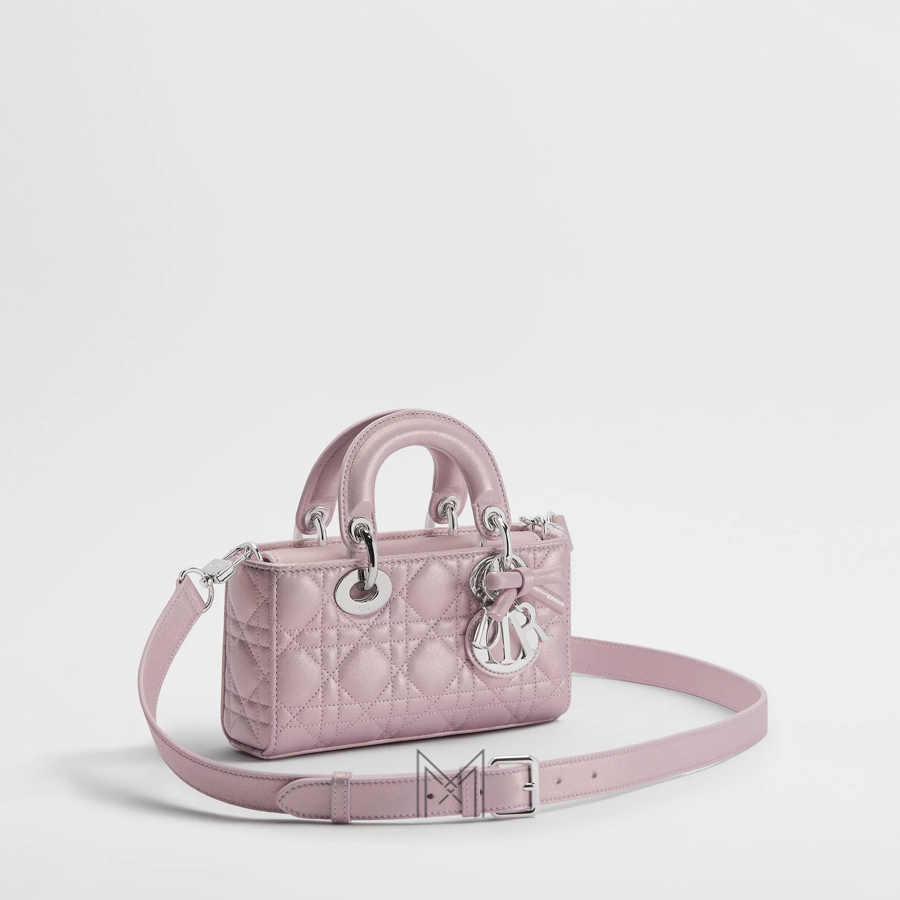 Túi Xách Đeo Chéo Lady Dior Djoy Hình Chữ Nhật Màu Hồng Da Bê Authentic TR036 2026 Túi Xách Đeo Chéo Lady Dior Djoy Hình Chữ Nhật Màu Hồng Da Bê Authentic TR036 2026