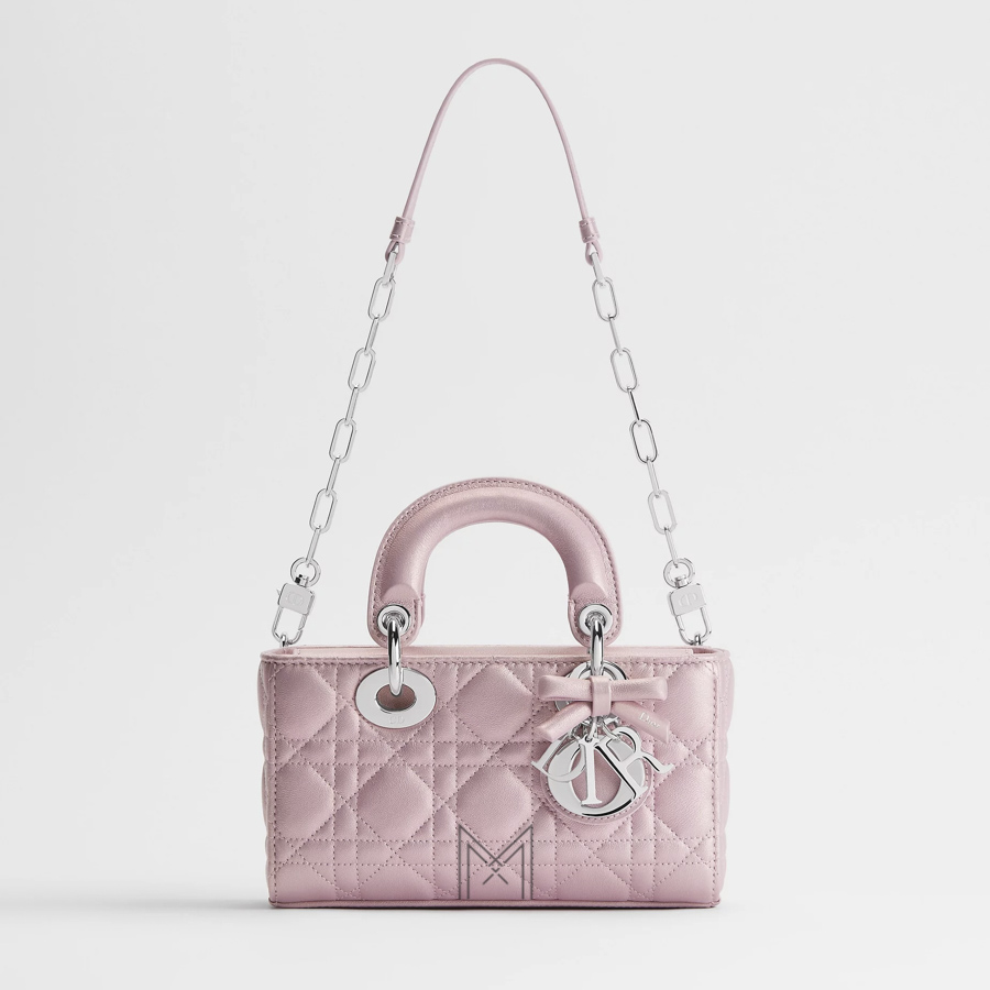 Túi Xách Đeo Chéo Lady Dior Djoy Hình Chữ Nhật Màu Hồng Da Bê Authentic TR036 2026 Túi Xách Đeo Chéo Lady Dior Djoy Hình Chữ Nhật Màu Hồng Da Bê Authentic TR036 2026