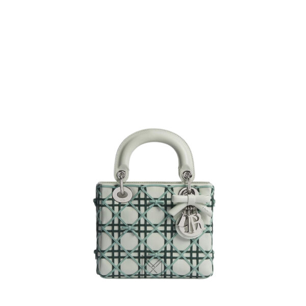 Túi Xách Đeo Chéo Dior Xanh Ngọc Da Bê Cannage Auth DR064