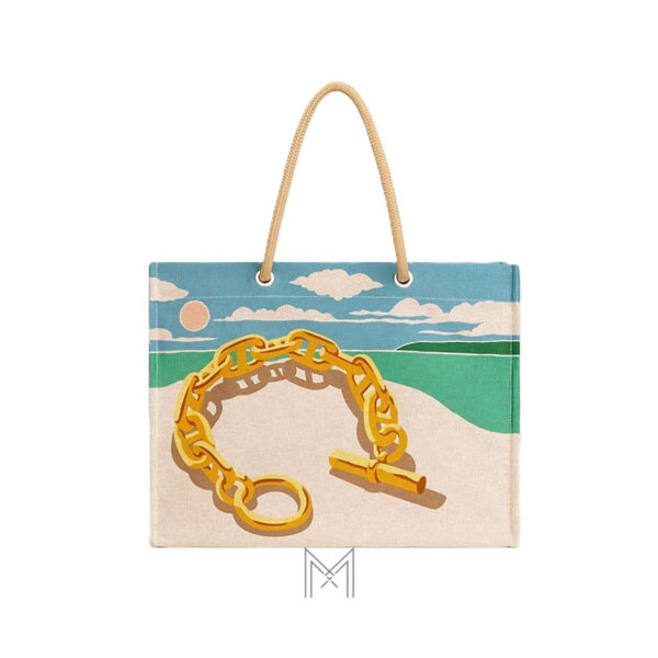 Túi xách Hermes phối màu hoạ tiết Escale a la Plage Beach chính hãng THM18