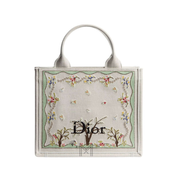Túi Xách Đeo Chéo Dior Book Tote Thêu Họa Tiết Hoa & Cây Chính Hãng DR069