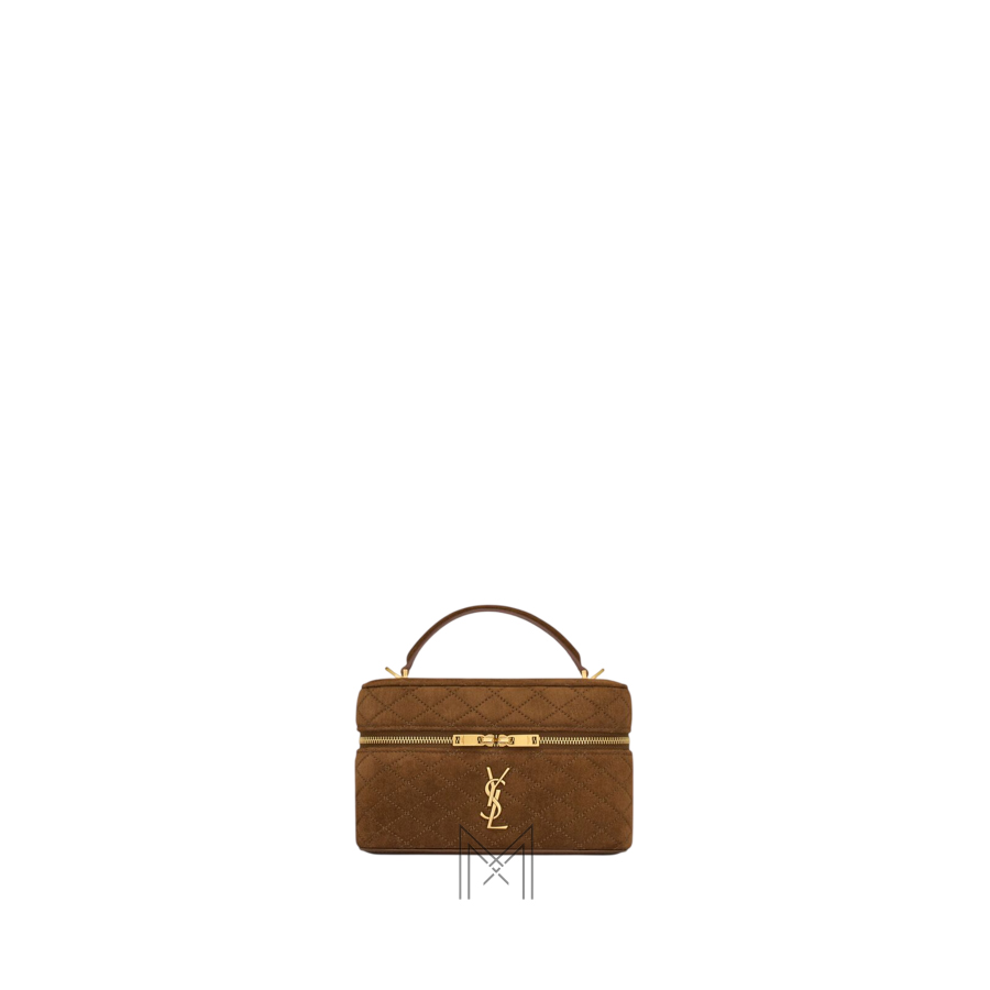 Túi xách đeo chéo mini YSL Gaby Vanity màu nâu da lộn chính hãng MHHY080 2026 Túi xách đeo chéo mini YSL Gaby Vanity màu nâu da lộn chính hãng MHHY080 2026