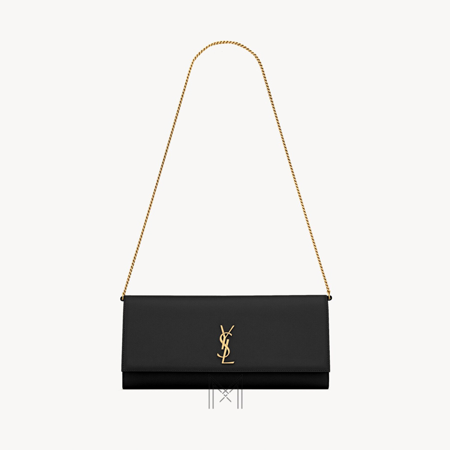 Túi xách cầm tay YSL Kate màu đen da hạt logo vàng authentic MHHY061 2026 Túi xách cầm tay YSL Kate màu đen da hạt logo vàng authentic MHHY061 2026