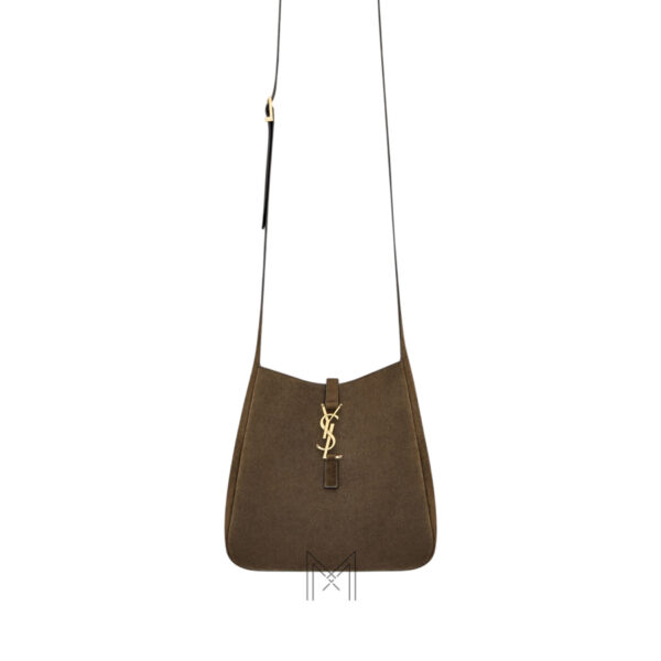 Túi xách đeo chéo YSL Le 5 À 7 màu nâu sẫm chính hãng MHHY093
