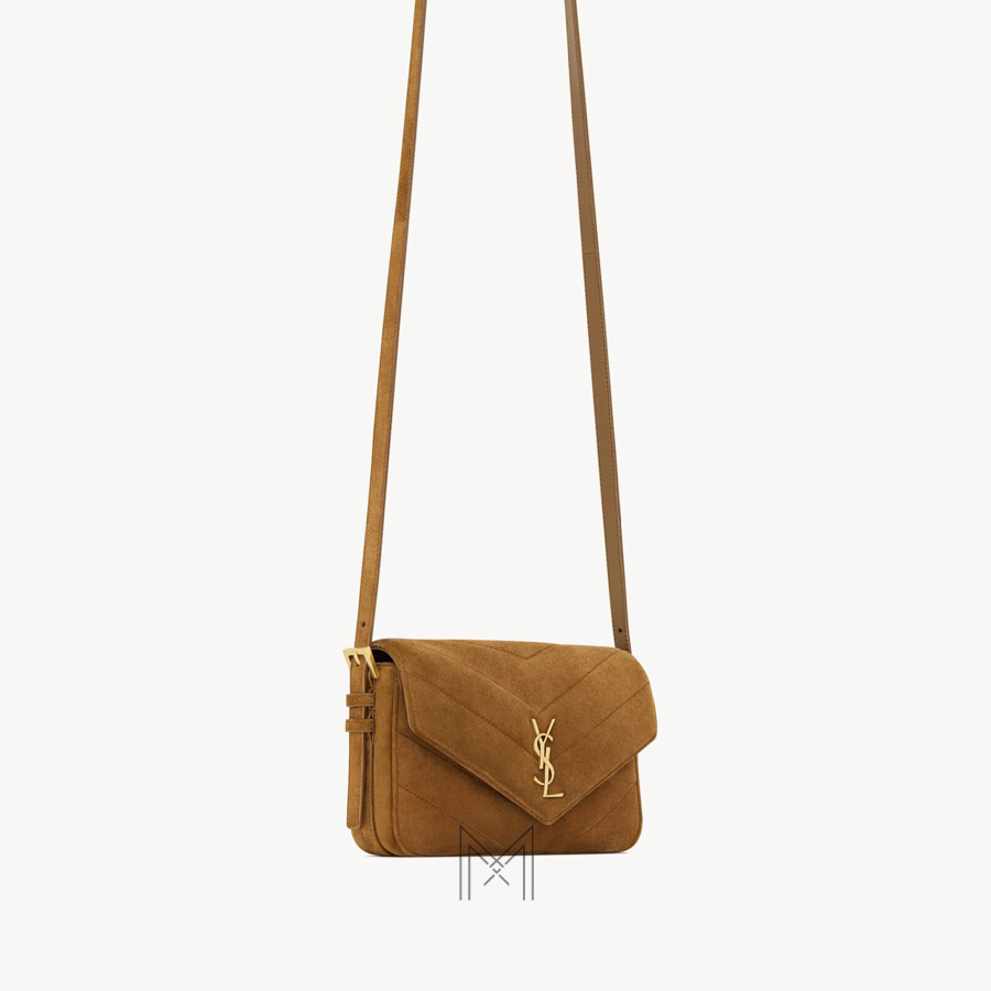 Túi đeo chéo YSL Loulou Toy màu nâu da lộn authentic MHHY098 2026 Túi đeo chéo YSL Loulou Toy màu nâu da lộn authentic MHHY098 2026