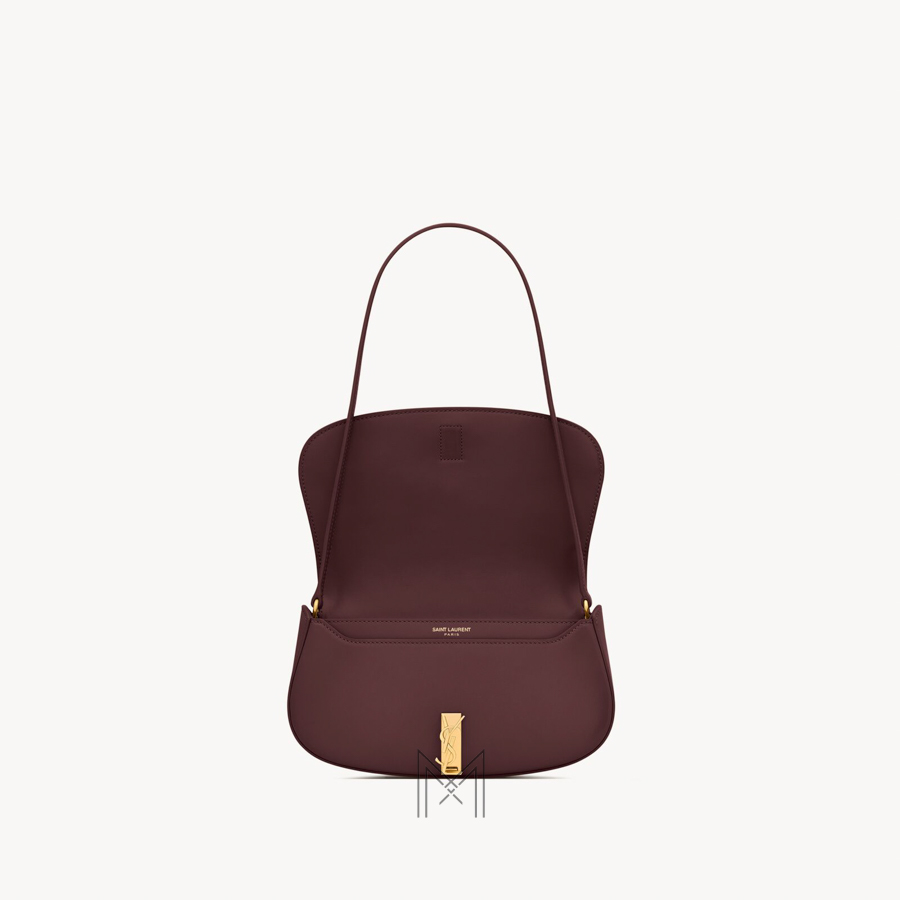 Túi xách YSL Voltaire màu đỏ da trơn logo vàng authentic MHHY063 2026 Túi xách YSL Voltaire màu đỏ da trơn logo vàng authentic MHHY063 2026
