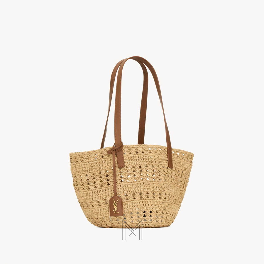 Túi xách YSL Panier in Raffia màu be chính hãng MHHY015 2026 Túi xách YSL Panier in Raffia màu be chính hãng MHHY015 2026