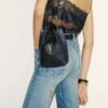 Túi xách đeo chéo YSL Pochon màu đen logo vàng chính hãng MHHY019 2026