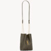 Túi xách đeo chéo YSL Pochon màu xanh olive logo vàng chính hãng MHHY018 2026