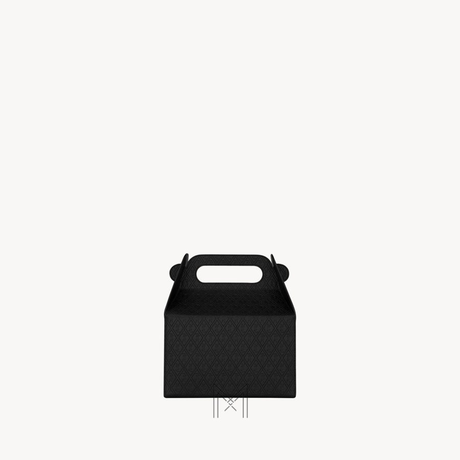 Túi xách YSL Take-away Box màu đen logo bạc chính hãng MHHY029 2026 Túi xách YSL Take-away Box màu đen logo bạc chính hãng MHHY029 2026