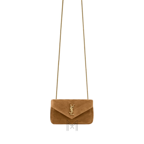 Túi YSL dây xích màu vàng da lộn chính hãng NTY011