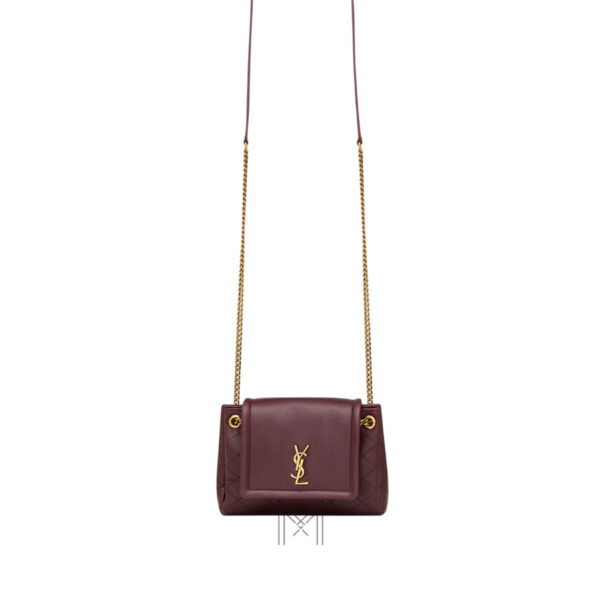 Túi đeo chéo mini YSL Nolita màu đỏ rượu chính hãng MHHY012