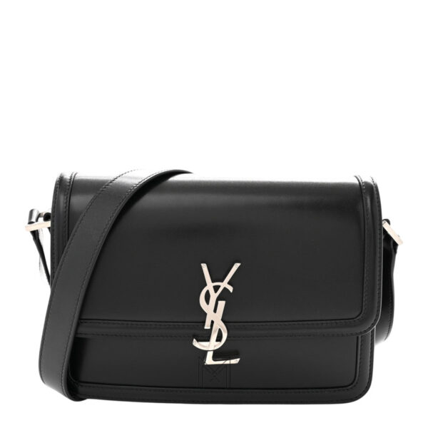 Túi YSL Solferino màu đen logo bạc chính hãng NTY002