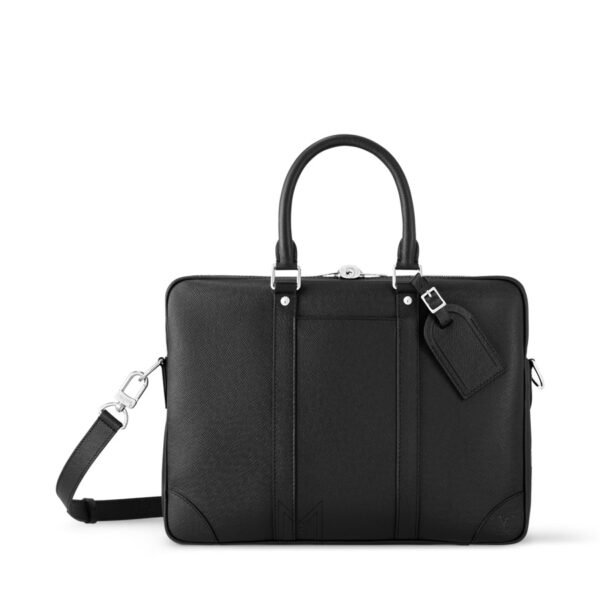 Cặp Xách Tay Louis Vuitton Đen Da Taiga Hàng Hiệu Chính Hãng MN093