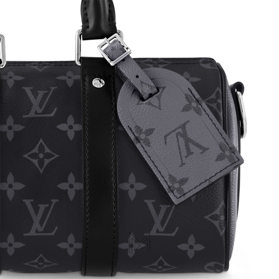 Túi Xách Trống LV Keepall Bandoulière 25 Đen Phối Xám Monogram MN026 2026 Túi Xách Trống LV Keepall Bandoulière 25 Đen Phối Xám Monogram MN026 2026