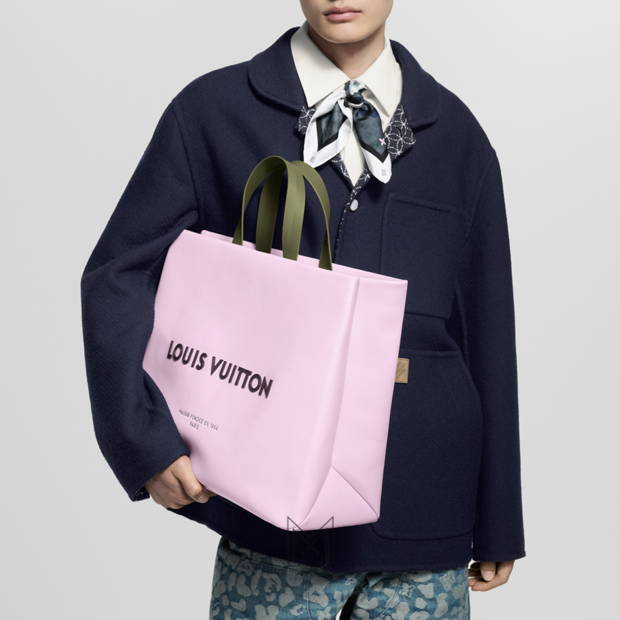 Túi Xách LV Shopper Tote Hồng Quai Xanh Kaki Chính Hãng MN108 2026 Túi Xách LV Shopper Tote Hồng Quai Xanh Kaki Chính Hãng MN108 2026