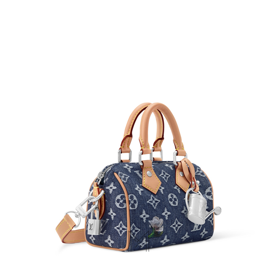 Túi Trống LV Speedy 18 Bandoulière Mini Màu Xanh Monogram Chính Hãng MN001 2026 Túi Trống LV Speedy 18 Bandoulière Mini Màu Xanh Monogram Chính Hãng MN001 2026