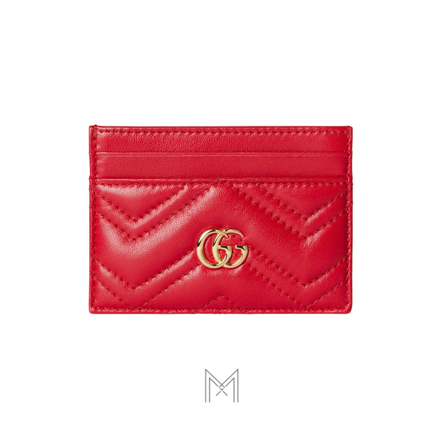 Ví ngắn Gucci da nappa matelassé chevron màu đỏ MVG94 2026 Ví ngắn Gucci da nappa matelassé chevron màu đỏ MVG94 2026