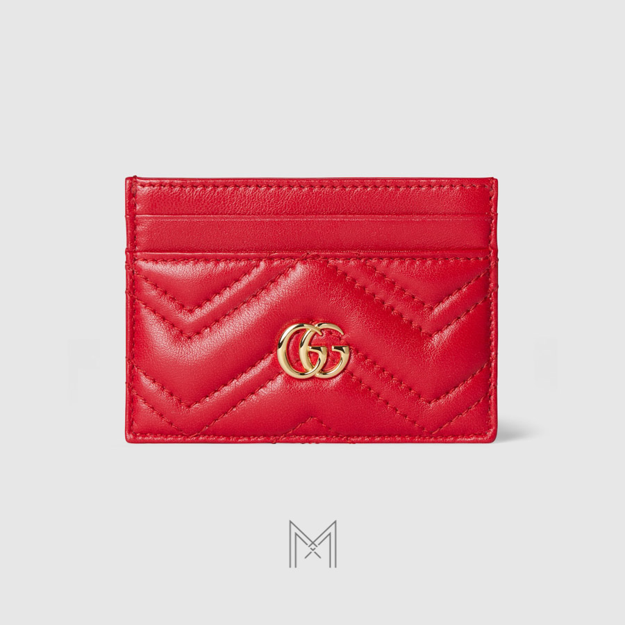 Ví ngắn Gucci da nappa matelassé chevron màu đỏ MVG94 2026 Ví ngắn Gucci da nappa matelassé chevron màu đỏ MVG94 2026