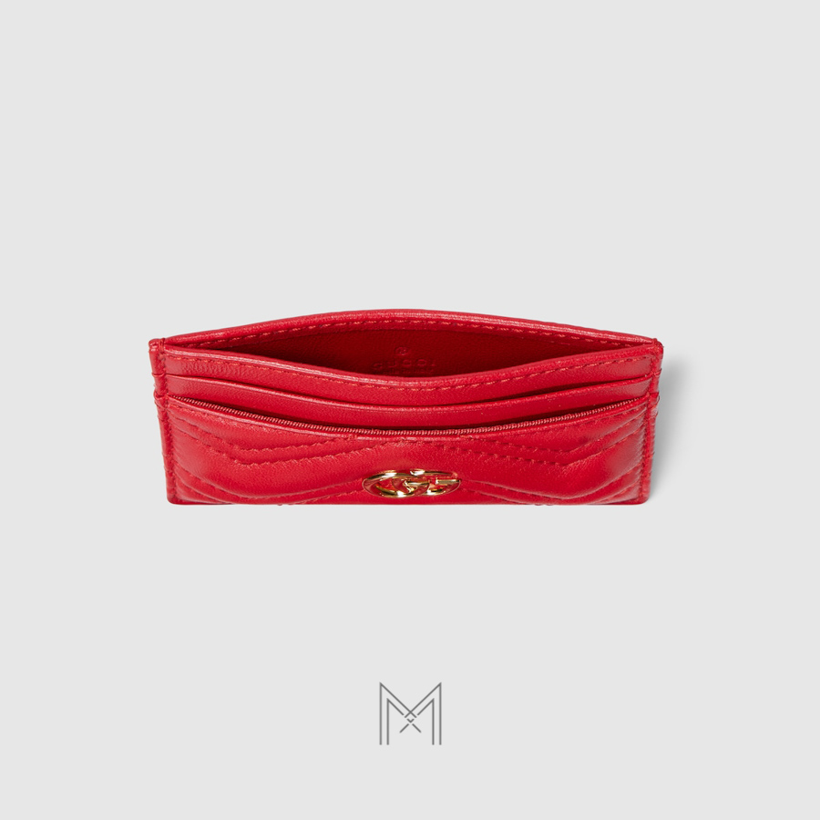 Ví ngắn Gucci da nappa matelassé chevron màu đỏ MVG94 2026 Ví ngắn Gucci da nappa matelassé chevron màu đỏ MVG94 2026