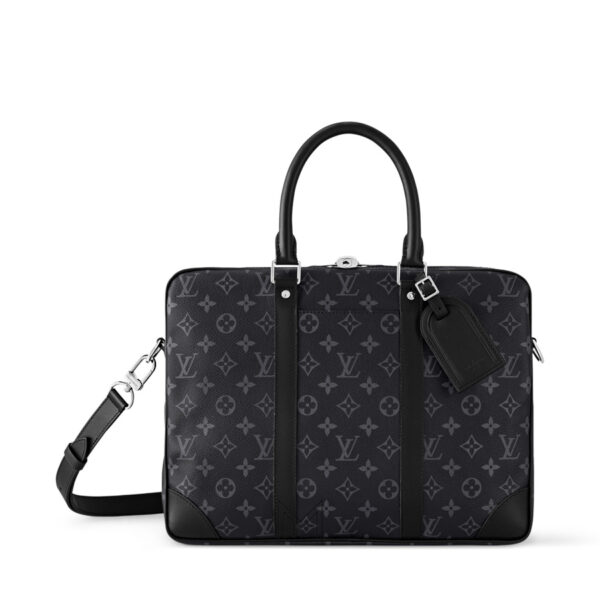 Cặp Xách Tay Nam Louis Vuitton Đen Monogram Chính Hãng MN062