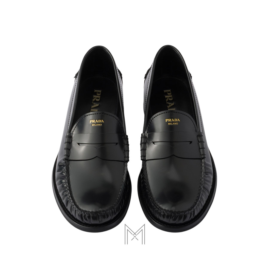 Giày loafer Prada Brushed leather màu đen chính hãng MHNP069 2026 Giày loafer Prada Brushed leather màu đen chính hãng MHNP069 2026