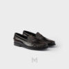 Giày loafer Prada Brushed leather màu đỏ rượu trầm chính hãng MHNP070 2026