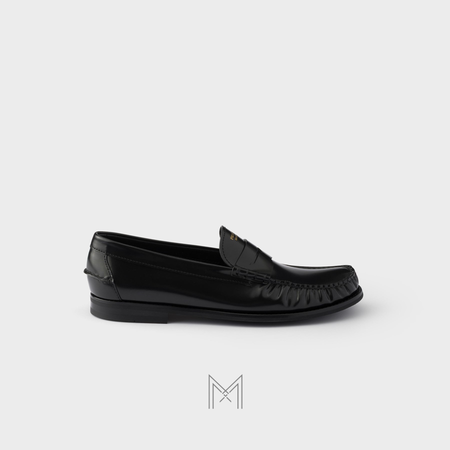 Giày loafer Prada Brushed leather màu đen chính hãng MHNP069 2026 Giày loafer Prada Brushed leather màu đen chính hãng MHNP069 2026