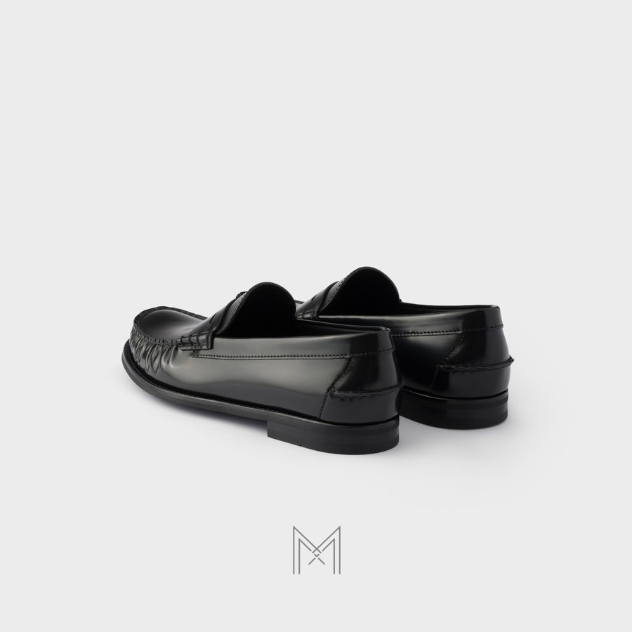 Giày loafer Prada Brushed leather màu đen chính hãng MHNP069 2026 Giày loafer Prada Brushed leather màu đen chính hãng MHNP069 2026