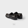 Giày loafer Prada Brushed leather màu đỏ rượu trầm chính hãng MHNP070 2026