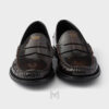 Giày loafer Prada Brushed leather màu đỏ rượu trầm chính hãng MHNP070 2026