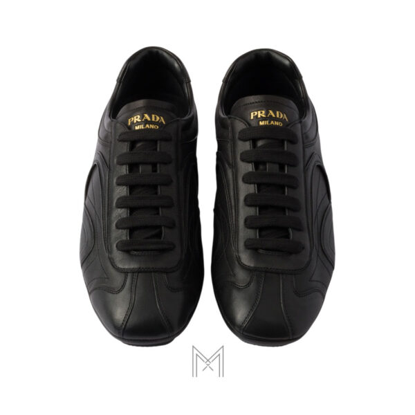 Giày Prada Montecarlo Re-Edition 2005 antiqued nappa leather màu đen chính hãng MHNP032