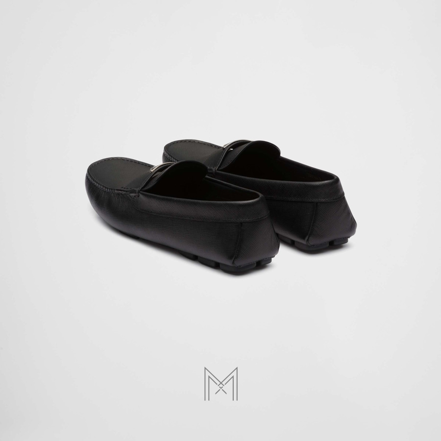 Giày Moca Prada Saffiano leather Driver màu đen chính hãng MHNP014 2026 Giày Moca Prada Saffiano leather Driver màu đen chính hãng MHNP014 2026