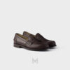 Giày loafer Prada da màu nâu đậm hàng hiệu chính hãng MHNP072 2026