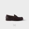 Giày loafer Prada da màu nâu đậm hàng hiệu chính hãng MHNP072 2026