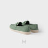 Giày Moca Prada da lộn màu xanh lá authentic MHNP048 2026