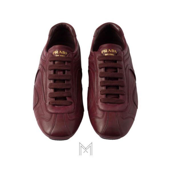 Giày Prada Montecarlo Re-Edition 2005 antiqued nappa leather màu đỏ đô chính hãng MHNP033