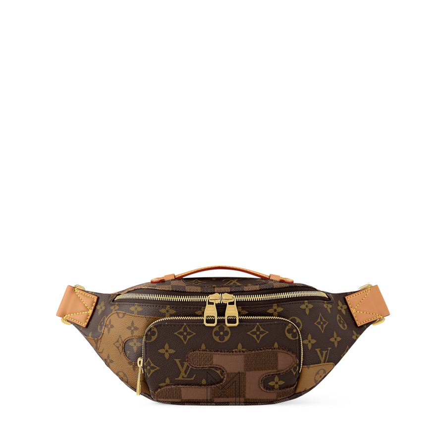 Túi Xách Bao Tử LV Màu Nâu Monogram Phối Họa Tiết Damier Chính Hãng MN054 2026 Túi Xách Bao Tử LV Màu Nâu Monogram Phối Họa Tiết Damier Chính Hãng MN054 2026
