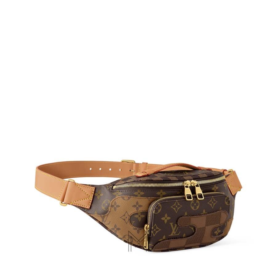 Túi Xách Bao Tử LV Màu Nâu Monogram Phối Họa Tiết Damier Chính Hãng MN054 2026 Túi Xách Bao Tử LV Màu Nâu Monogram Phối Họa Tiết Damier Chính Hãng MN054 2026
