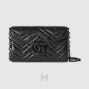 Túi đeo chéo Gucci Marmont da màu đen dây xích đen chính hãng MTG14 2026 Túi đeo chéo Gucci Marmont da màu đen dây xích đen chính hãng MTG14 2026