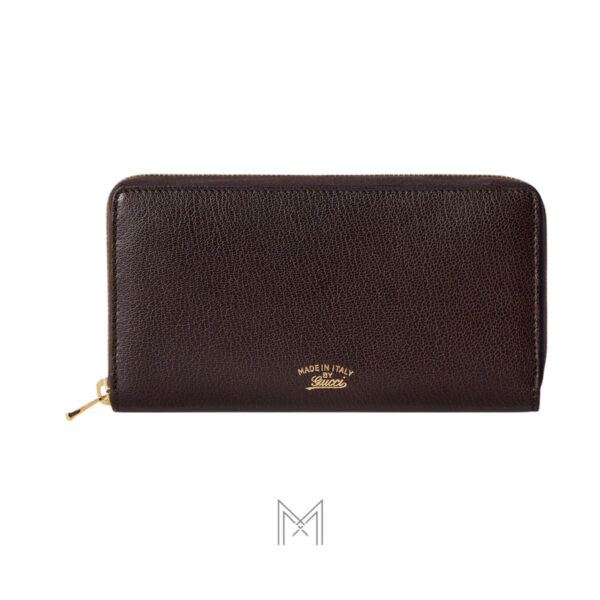 Ví da dài Gucci có khoá kéo màu nâu hàng hiệu authentic MVG42