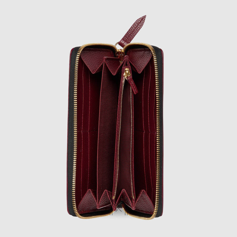 Ví dài Gucci viền khoá kéo màu đen da sần authentic MVG126 2026 Ví dài Gucci viền khoá kéo màu đen da sần authentic MVG126 2026