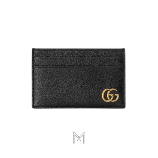 Ví ngắn Gucci da màu đen logo GG màu vàng chính hãng MVG54