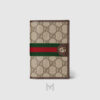 Ví Gucci phối màu hoạ tiết GG Supreme logo kim loại màu vàng MVG27 2026
