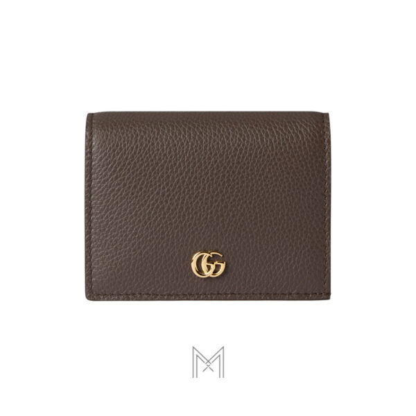 Ví ngắn Gucci màu nâu da sần nội thất hồng authentic MVG106