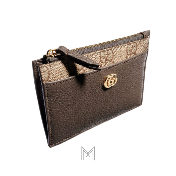 Ví đựng thẻ Gucci màu nâu phối hoạ tiết GG Supreme MVG100