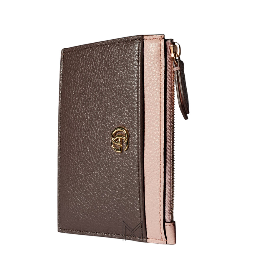 Ví Gucci màu nâu phối hồng da sần chính hãng MVG101 2026 Ví Gucci màu nâu phối hồng da sần chính hãng MVG101 2026