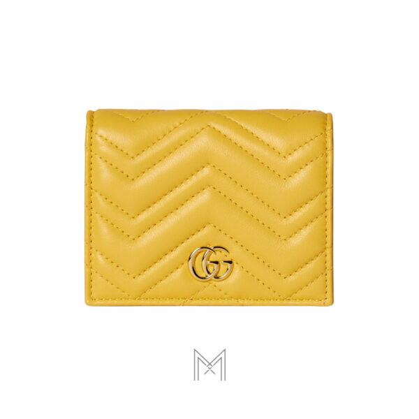 Ví Gucci Marmont màu vàng da nappa logo GG kim loại chính hãng MVG112